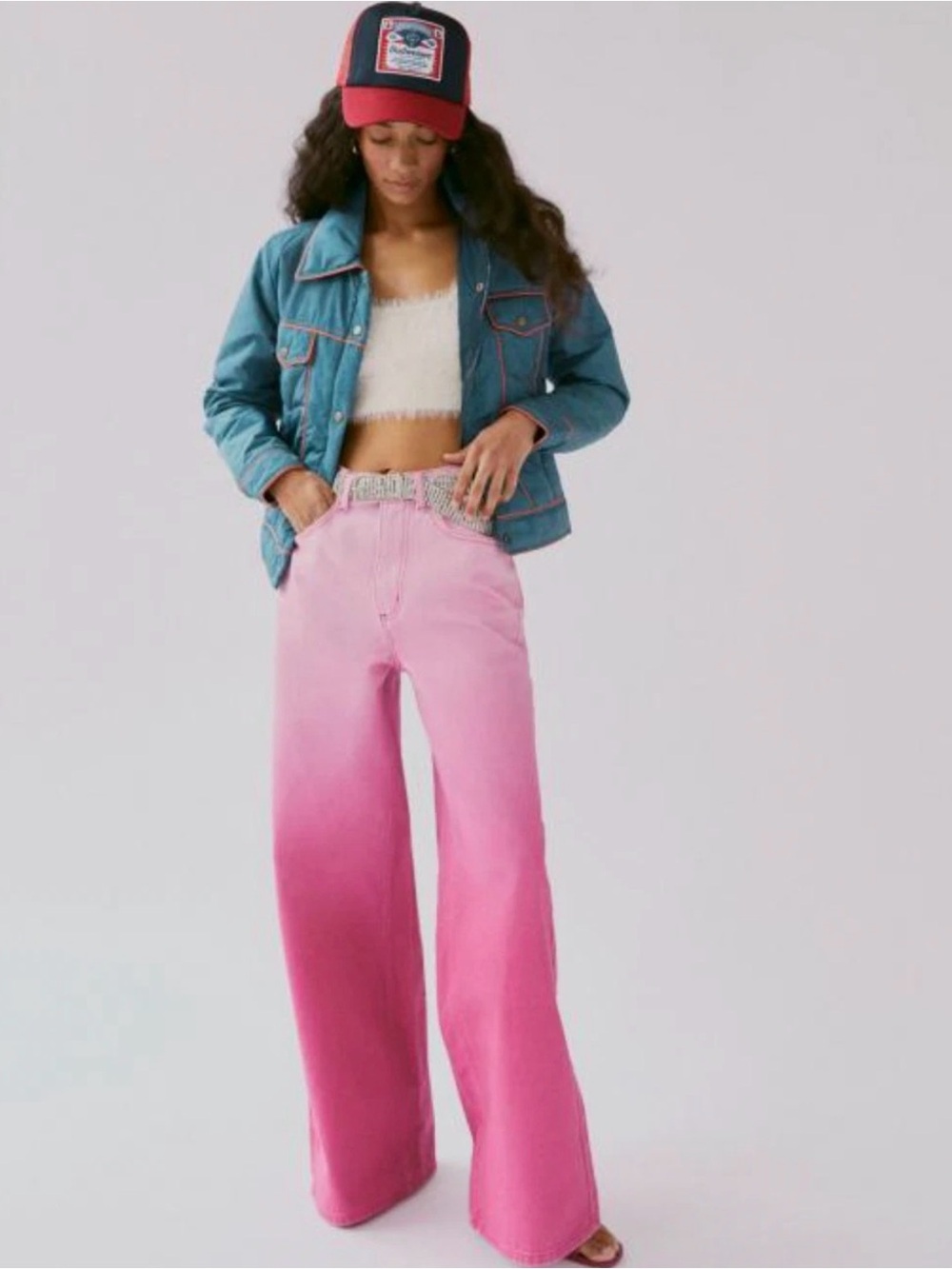 Urban Outfitters BDG Pink Ombre Wide-Leg Jeans